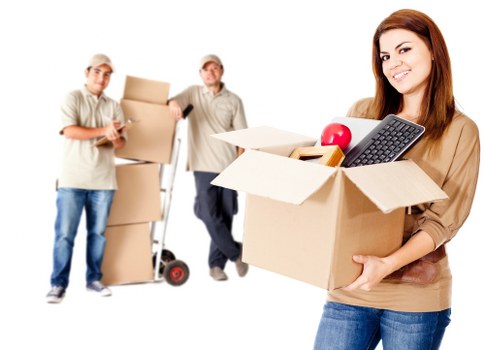 Professional van service assisting with items in storage